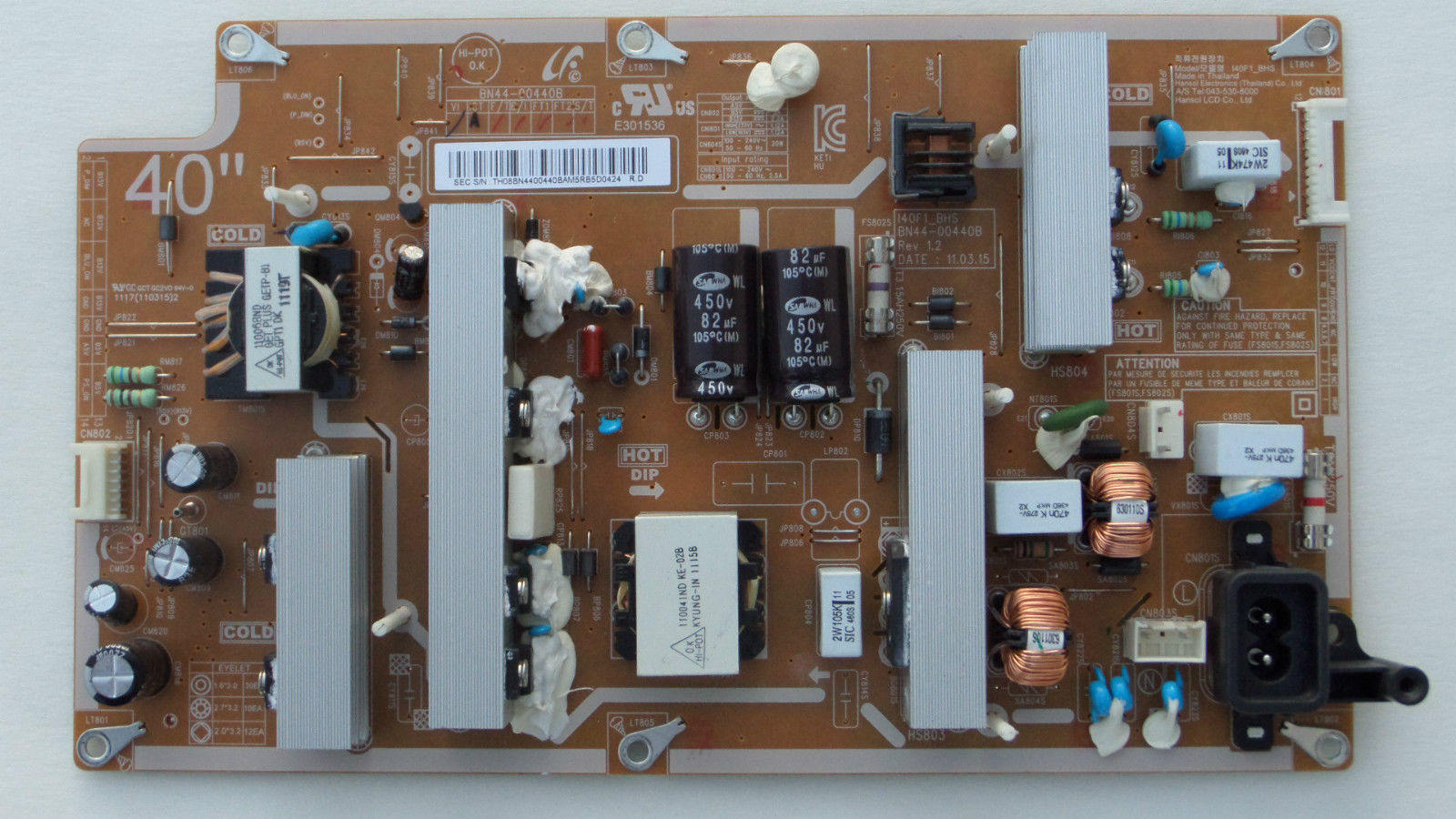 Samsung BN44-00440B Power Supply (BOARD REPAIR SERVICE) tested
